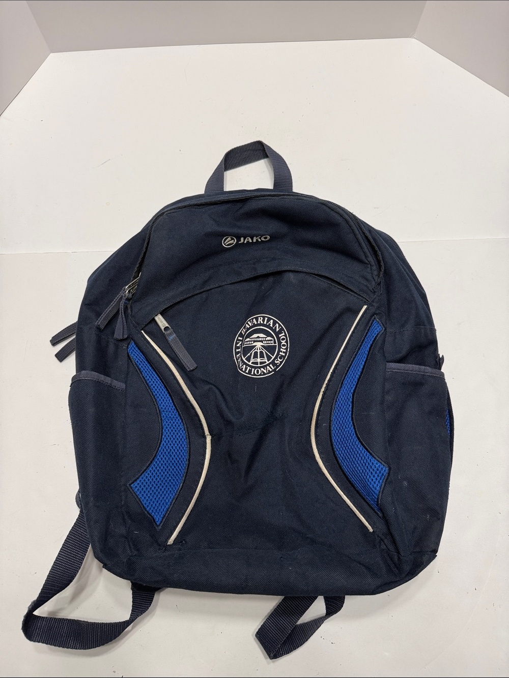 Jako Bavarian international  school Navy Blue Backpack with Blue Accents